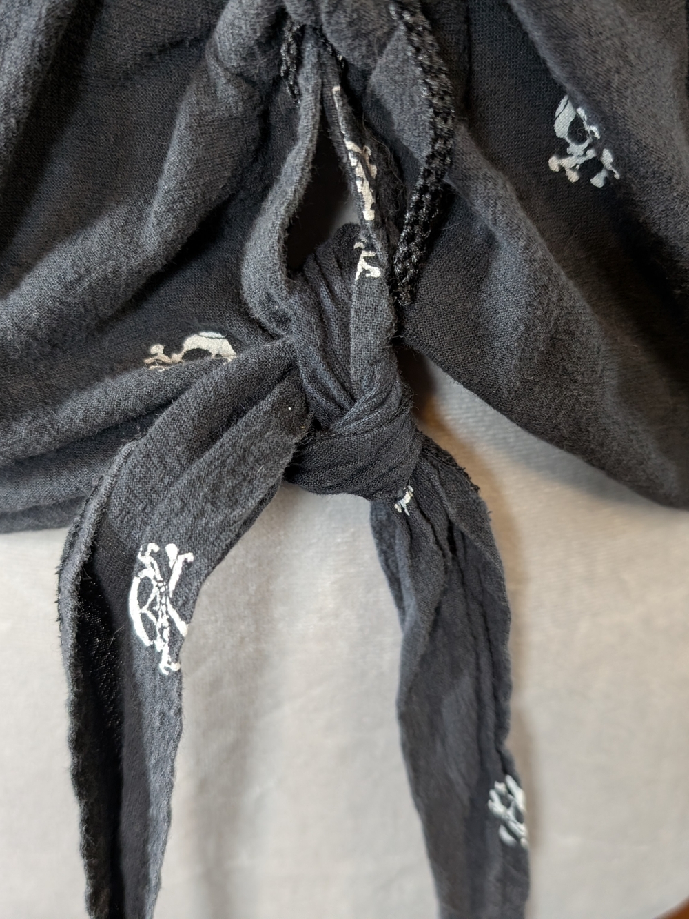 Black Ruched Lace-Up Women’s Top - Picture 4 of 9